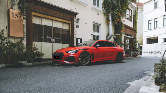 Audi RS5 B9.5 2020 2021 2022 2023 2024 2025 with Aftermarket Parts - AE Style Front Canards Carbon Fiber from ArmorExtend