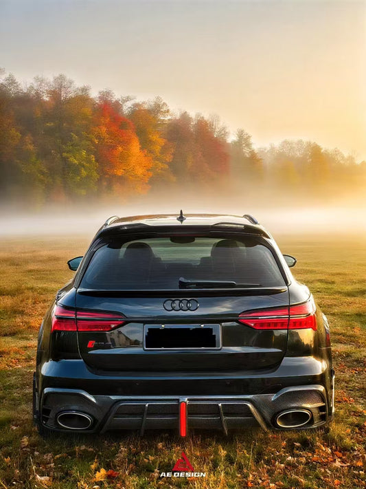 Audi RS6 C8 2020 2021 2022 2023 2024 & RS7 C8 2020 2021 2022 2023 2024 with Aftermarket Parts - AE Rear Diffuser & Canards Pre-preg Carbon Fiber from ArmorExtend