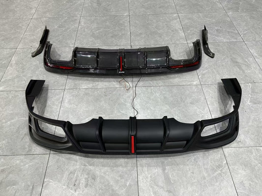 Audi S4 / A4 (With S-line Bumper) B9.5 2020 2021 2022 2023 2024 with Aftermarket Parts - AE / Plustic Style Rear Diffuser & Canards Carbon Fiber / ABS