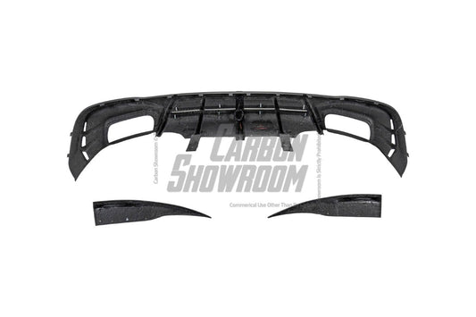 Audi S4 / A4 (With S-line Bumper) B9.5 2020 2021 2022 2023 2024 with Aftermarket Parts - AE / Plustic Style Rear Diffuser & Canards Carbon Fiber / ABS