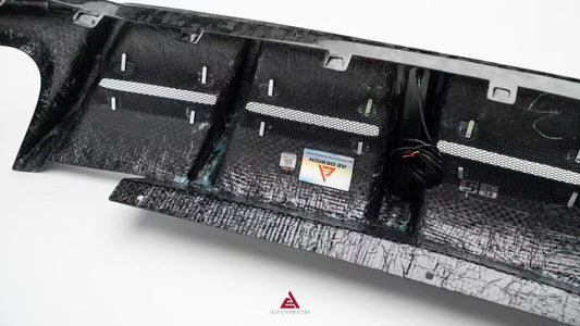 Audi S7 A7 (with S-bumper) C8 2019-ON with Aftermarket Parts - AE ART Rear Diffuser & Canards Dry Pre-preg Carbon Fiber from ArmorExtend