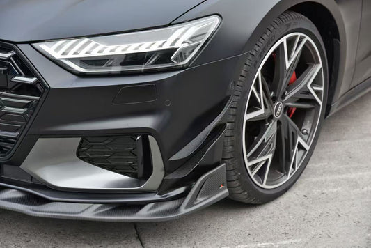 Audi S7 A7 (with S-bumper) C8 2019-ON with Aftermarket Parts - ART V2 Style Front Lip Dry Pre-preg Carbon Fiber from ArmorExtend