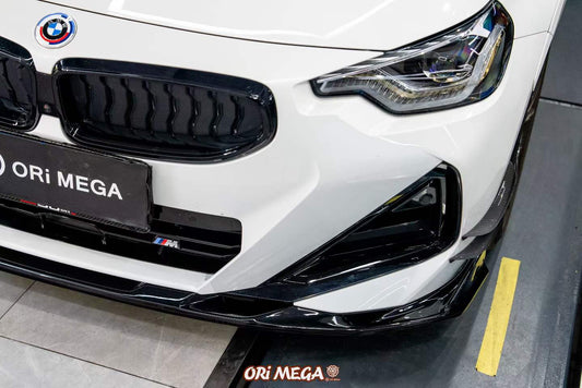 BMW 2 Series G42 230i (With M-Package Bumper) M240i 2022 2023 2024 with Aftermarket Parts - AE Style Front Canards Carbon Fiber from ArmorExtend