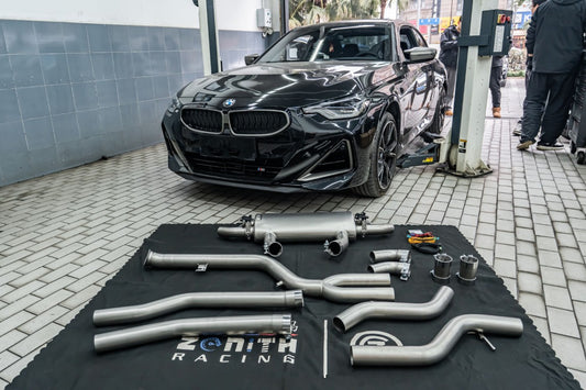 BMW 2 Series M240 G42 2022-ON with Aftermarket Parts - Catback Exhaust with Valve Dual Tips Exit Stainless Steel / Titanium from ArmorExtend