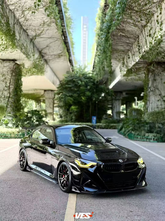 BMW M2 / C G87 2023 2024 &amp; 2 Series 230i M240i G42 2022 2023 2024 with Aftermarket Parts - AE Style Hood Bonnet Double-sided Carbon Fiber from ArmorExtend