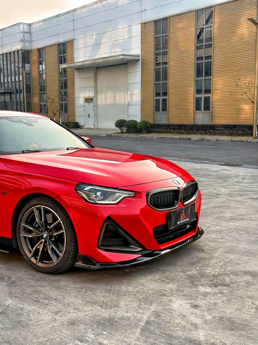 BMW 2 Series M240i 230i (With M-Package Bumper, does not fit base model) G42 2022-ON with Aftermarket Parts - AE Style Front Lip ABS from ArmorExtend