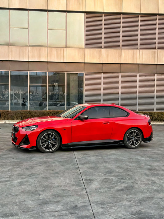 BMW 2 Series M240i 230i (With M-Package Bumper, does not fit base model) G42 2022-ON with Aftermarket Parts - AE Style Front Lip ABS from ArmorExtend
