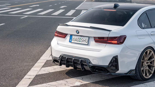 BMW 3 Series M340i 330i (With M-Package Bumper, does not fit base model) LCI G20 G21 2023-ON with Aftermarket Parts - AE V3 Style Rear Diffuser & Canards ABS from ArmorExtend