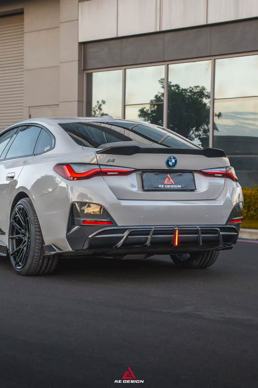 BMW I4 M50 / e Drive 40 G26 2022-ON & 4 Series Gran Coupe M440i 430i  G26 2022-ON (with M-package bumper, does not fit base model) with Aftermarket Parts - AE Style Rear Diffuser & Canards Carbon Fiber from ArmorExtend