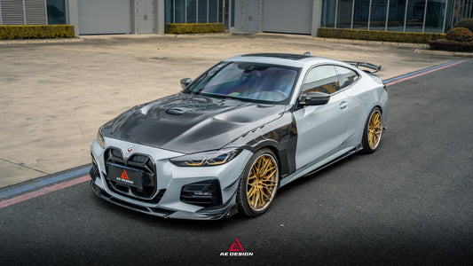 BMW 4 Series M440 430 (With M-Package Bumper, does not fit base model) G22 G23 2020-ON with Aftermarket Parts - ART Fiber Front Canards Dry Pre-preg Carbon Fiber from ArmorExtend