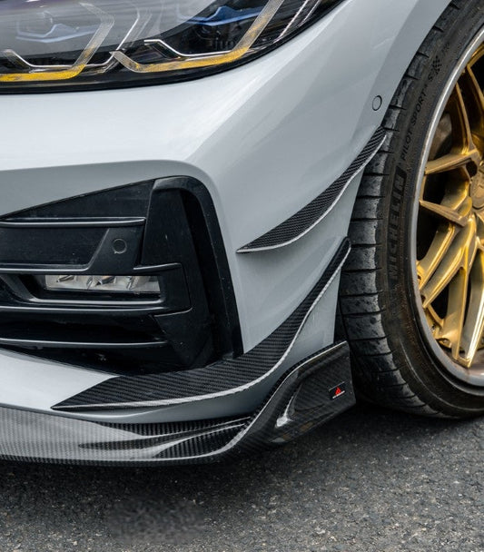 BMW 4 Series M440 430 (With M-Package Bumper, does not fit base model) G22 G23 2020-ON with Aftermarket Parts - ART Fiber Front Canards Dry Pre-preg Carbon Fiber from ArmorExtend