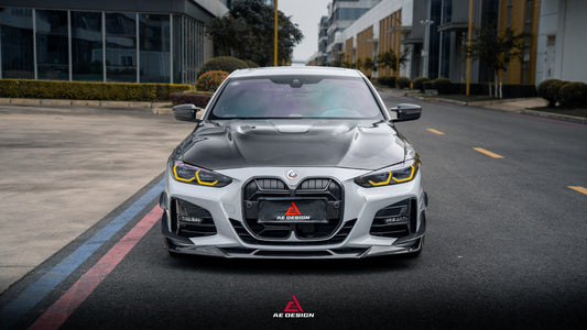 BMW 4 Series M440 430 (With M-Package Bumper, does not fit base model) G22 G23 2020-ON with Aftermarket Parts - ART Fiber Front Canards Dry Pre-preg Carbon Fiber from ArmorExtend