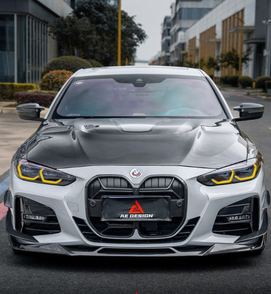  BMW 4 Series M440 430 (With M-Package Bumper, does not fit base model) G22 G23 2020-ON with Aftermarket Parts - ART Fiber Front Lip Dry Pre-preg Carbon Fiber from ArmorExtend 