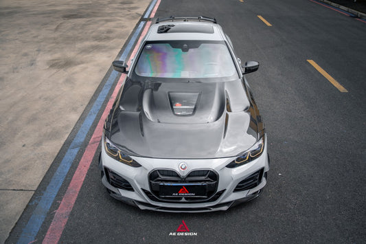  BMW 4 Series M440 430 (With M-Package Bumper, does not fit base model) G22 G23 2020-ON with Aftermarket Parts - ART Fiber Front Lip Dry Pre-preg Carbon Fiber from ArmorExtend 