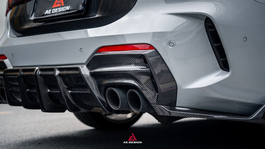 BMW 4 Series M440 430 G22 G23 2020-ON with Aftermarket Parts - ART Rear Diffuser & Canards Dry Pre-preg Carbon Fiber from ArmorExtend