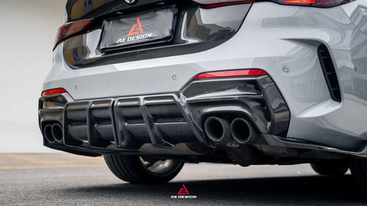 BMW 4 Series M440 430 G22 G23 2020-ON with Aftermarket Parts - ART Rear Diffuser & Canards Dry Pre-preg Carbon Fiber from ArmorExtend
