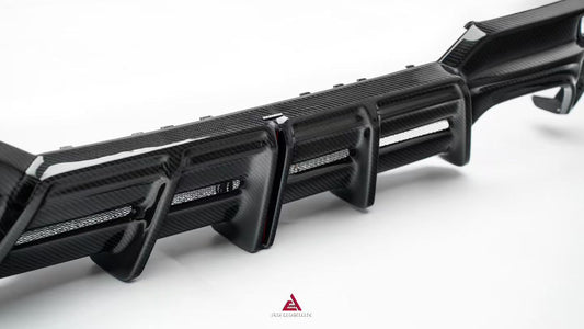 BMW 4 Series M440 430 G22 G23 2020-ON with Aftermarket Parts - ART Rear Diffuser & Canards Dry Pre-preg Carbon Fiber from ArmorExtend