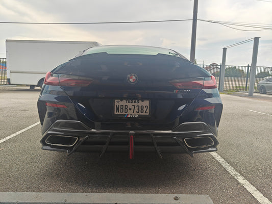 BMW 8 Series M850i 840i (With M-Package Bumper) G14 G15 G16 2018 2019 2020 2021 2022 2023 2024 with Aftermarket Parts - AE Rear Diffuser & Canards Carbon Fiber from ArmorExtend
