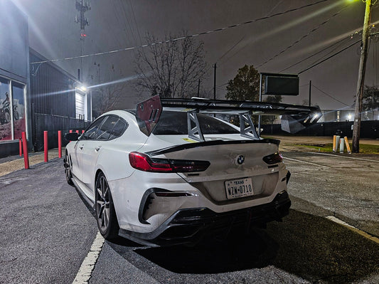BMW 8 Series M850i 840i (With M-Package Bumper) G14 G15 G16 2018 2019 2020 2021 2022 2023 2024 with Aftermarket Parts - AE Style Front Canards Carbon Fiber from ArmorExtend 
