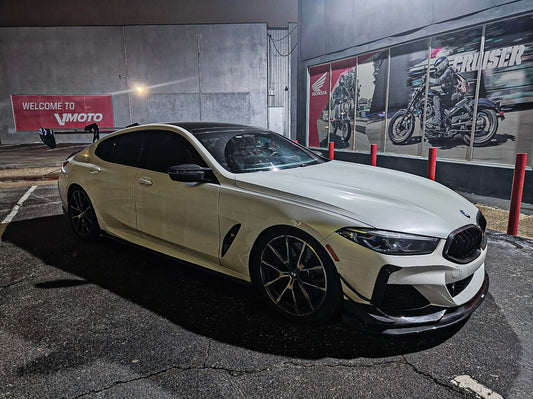 BMW 8 Series M850i 840i (With M-Package Bumper) G14 G15 G16 2018 2019 2020 2021 2022 2023 2024 with Aftermarket Parts - AE Style Front Canards Carbon Fiber from ArmorExtend 