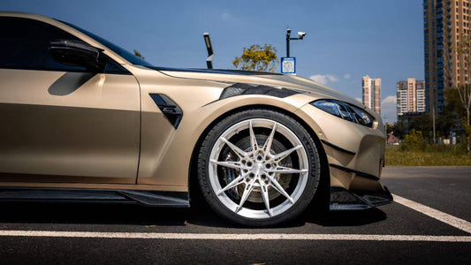 BMW M3 G80 G81 2021 2022 2023 2024 & M4 G82 G83 2021 2022 2023 2024 with Aftermarket Parts - AE Style Front Fenders Carbon Fiber from ArmorExtend