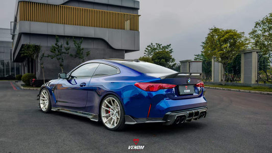 BMW M3 G80 G81 2021-ON  M4 G82 G83 2021-ON with Aftermarket Parts - Venom Sport Series Style Rear Diffuser & Canards Dry Pre-preg Carbon Fiber from ArmorExtend