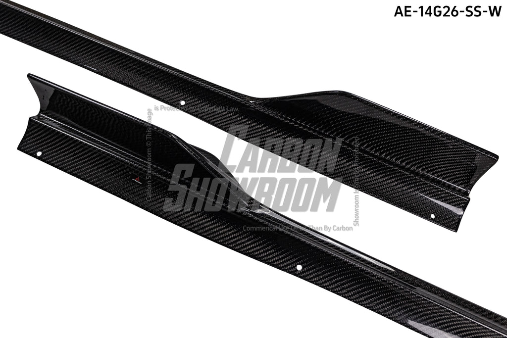 BMW I4 M50 / e Drive 40 & 4 Series Gran Coupe M440i 430i G26 2022 2023 2024 with Aftermarket Parts - AE Style Side Skirts Carbon Fiber from ArmorExtend