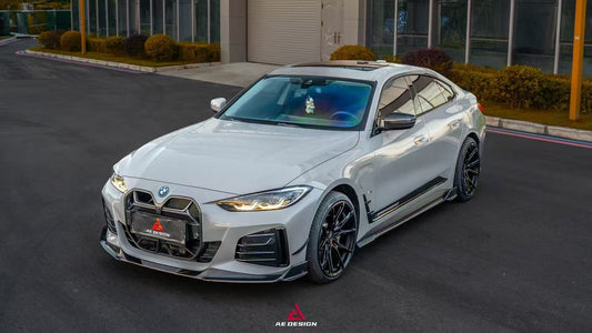 BMW I4 M50 / e Drive 40 & 4 Series Gran Coupe M440i 430i G26 2022 2023 2024 with Aftermarket Parts - AE Style Side Skirts Carbon Fiber from ArmorExtend