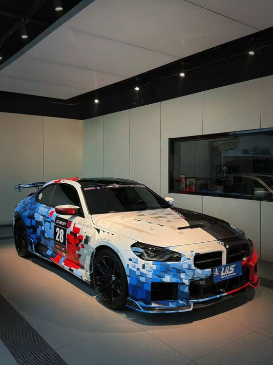 BMW M2 & M2C G87 2023 2024 with Aftermarket Parts - ART Style Side Skirts Carbon Fiber from ArmorExtend