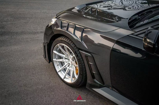 BMW M2 & M2C G87 2023 2024 with Aftermarket Parts - AE V2 Style Front Fenders Pre-preg Carbon Fiber from ArmorExtend