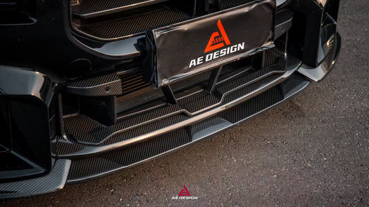 BMW M2/C G87 2023 2024 with Aftermarket Parts - AE Style Lower Grill Pre-preg Carbon Fiber from ArmorExtend