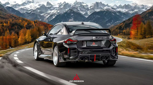 BMW M2 & M2C G87 2023 2024 with Aftermarket Parts - ART Style Side Skirts Pre-preg Carbon Fiber from ArmorExtend
