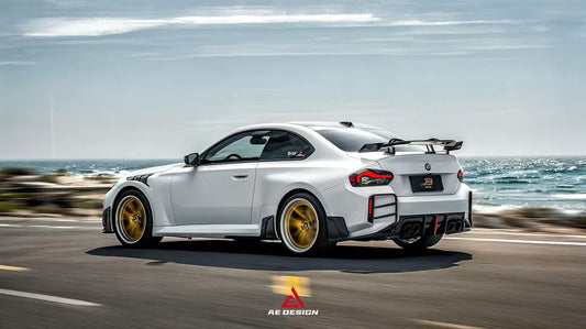 BMW M2 & M2C G87 2023 2024 with Aftermarket Parts - ART Style Side Skirts Pre-preg Carbon Fiber from ArmorExtend