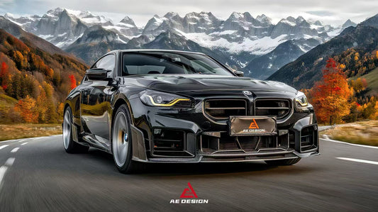 BMW M2/C G87 2023 2024 with Aftermarket Parts - AE Style Lower Grill Pre-preg Carbon Fiber from ArmorExtend