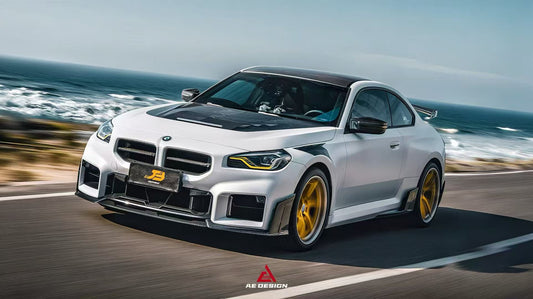 BMW M2/C G87 2023 2024 with Aftermarket Parts - AE Style Lower Grill Pre-preg Carbon Fiber from ArmorExtend