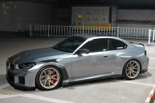 BMW M2 & M2C G87 2023 2024 with Aftermarket Parts - AE V2 Style Front Fenders Pre-preg Carbon Fiber from ArmorExtend