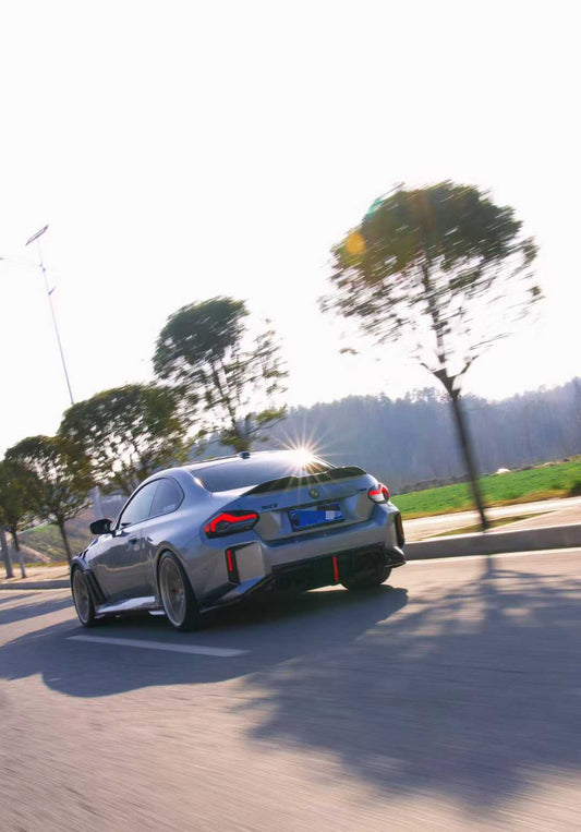 BMW M2 M2C G87 2023 2024 with Aftermarket Parts - ART & ART Street Version & AE Track Version Style Rear Diffuser & Canards Pre-preg Carbon Fiber from ArmorExtend