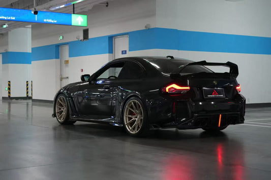 BMW M2 & M2C G87 2023 2024 with Aftermarket Parts - AE V2 Style Front Fenders Pre-preg Carbon Fiber from ArmorExtend