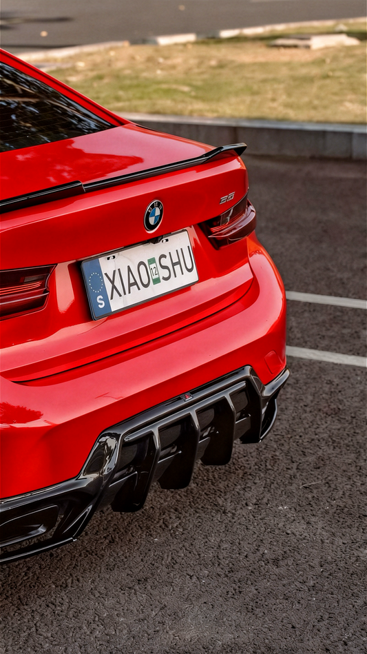 BMW 3 Series M340i 330i (With M-Package Bumper, does not fit base model) LCI G20 G21 2023-ON with Aftermarket Parts - AE V3 Style Rear Diffuser & Canards ABS from ArmorExtend