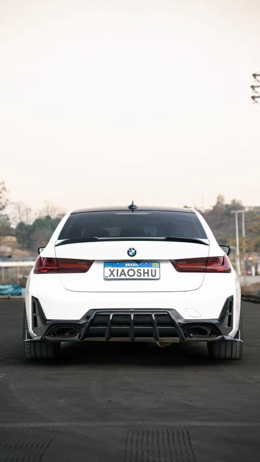 BMW 3 Series M340i 330i (With M-Package Bumper, does not fit base model) LCI G20 G21 2023-ON with Aftermarket Parts - AE V3 Style Rear Diffuser & Canards ABS from ArmorExtend