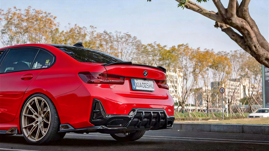 BMW 3 Series M340i 330i (With M-Package Bumper, does not fit base model) LCI G20 G21 2023-ON with Aftermarket Parts - AE V3 Style Rear Diffuser & Canards ABS from ArmorExtend