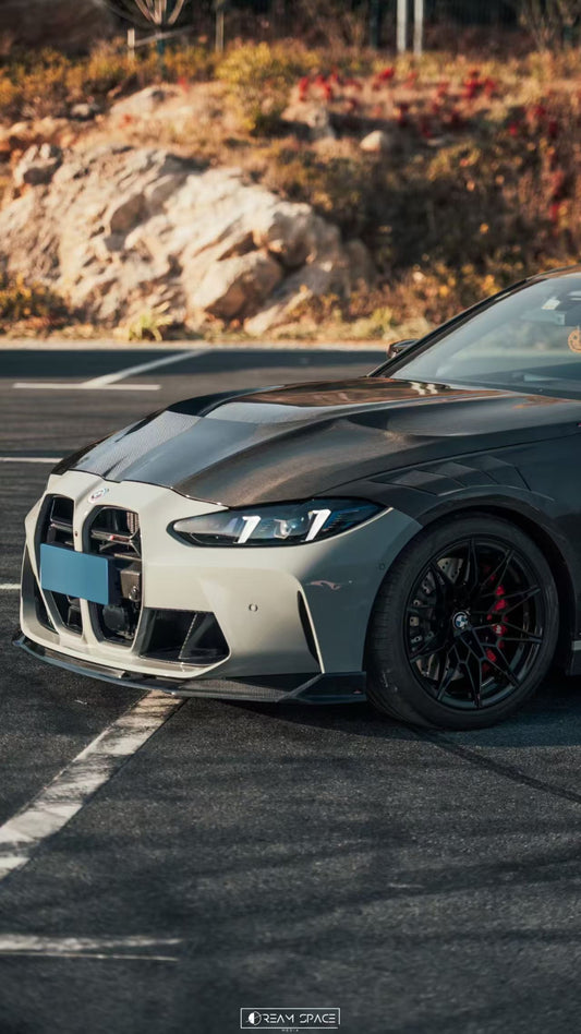 BMW M3CS M3C M3 G80 G81 2021-ON & M4CSL M4CS M4C M4 G82 G83 2021-ON with Aftermarket Parts - ART Vented V3 Style Hood Bonnet Dry Pre-preg Carbon Fiber from ArmorExtend