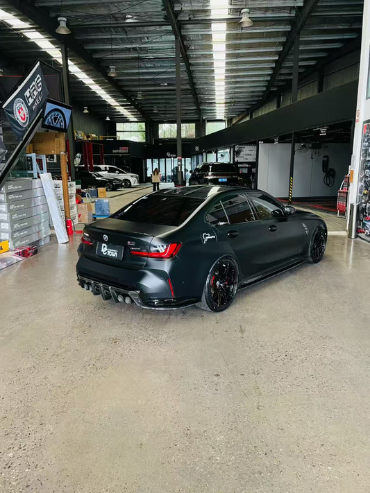 BMW M3 M3C M3CS G80 G81 & M4 M4C M4CS G82 G83 2021-ON with Aftermarket Parts - MP Style Fender Trim Pre-preg Carbon Fiber from ArmorExtend