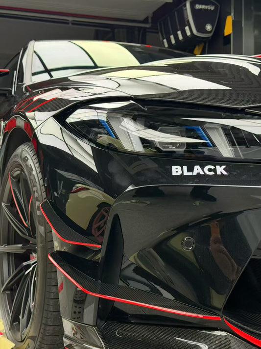 BMW M3 G80 G81 2021-ON & M4 G82 G83 2021-ON with Aftermarket Parts - Venom Sport Series Style Front Canards Dry Pre-preg Carbon Fiber from ArmorExtend