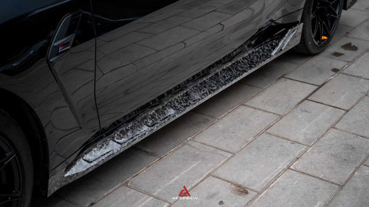 BMW M3 G80 G81 2021 2022 2023 2024 & M4 G82 G83 2021 2022 2023 2024 with Aftermarket Parts - AE Style Side Skirts Carbon Fiber from ArmorExtend