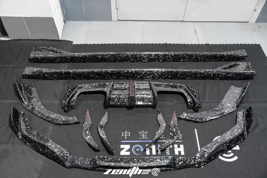 BMW M3 G80 G81 2021 2022 2023 2024 & M4 G82 G83 2021 2022 2023 2024 with Aftermarket Parts - AE V1 Style Front Lip Carbon Fiber from ArmorExtend