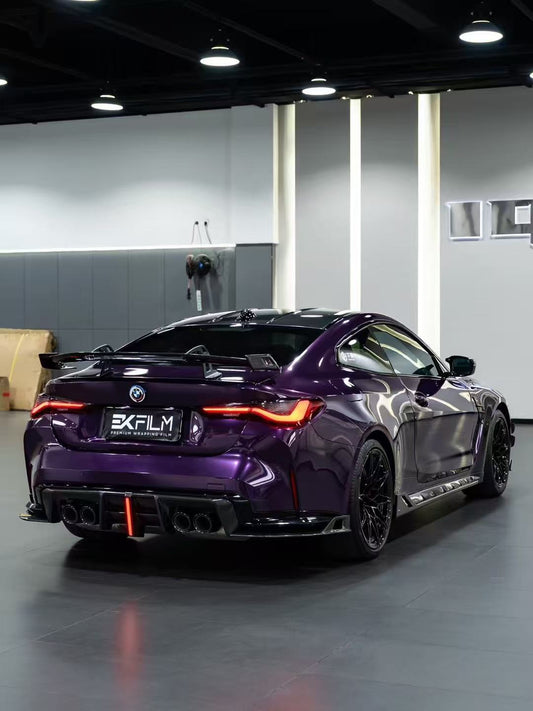BMW M4 G82 2021 2022 2023 2024 & 4 Series G22 430i M440i 2020 2021 2022 2023 2024 with Aftermarket Parts - ART V2 Style Fiber Rear Wing Carbon Fiber from Pre-preg ArmorExtend