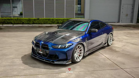 BMW M4 G82 G83 2021-ON with Aftermarket Parts - Venom Sport Series Style Side Skirts Dry Pre-preg Carbon Fiber from ArmorExtend