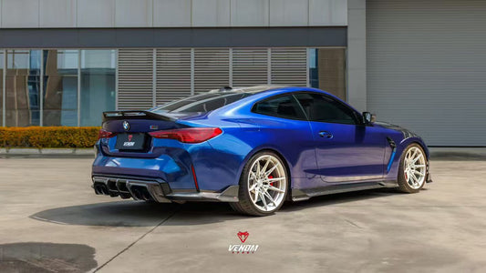 BMW M4 G82 2021-ON & 4 Series G22 430i M440i 2020-ON with Aftermarket Parts - Venom Sport Series Style Rear Lip Ducktail Spoiler Dry Pre-preg Carbon Fiber from ArmorExtend