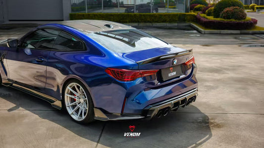 BMW M3 G80 G81 2021-ON  M4 G82 G83 2021-ON with Aftermarket Parts - Venom Sport Series Style Rear Diffuser & Canards Dry Pre-preg Carbon Fiber from ArmorExtend